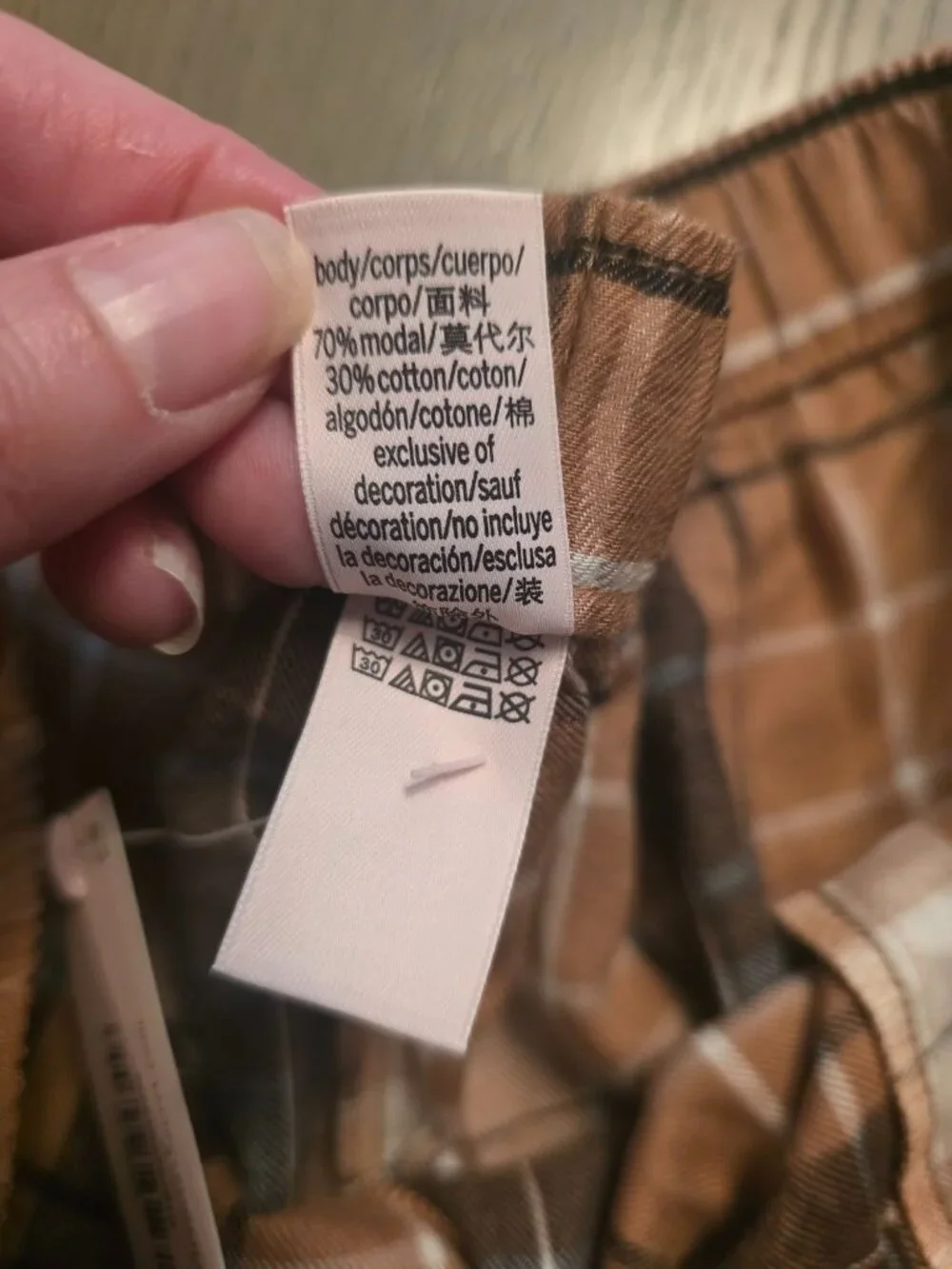 Victoria's Secret Brown Plaid Modal Cotton Blend Boxer Pajama Shorts M NEW